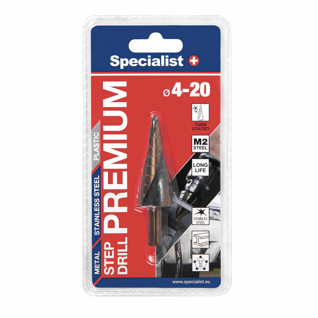 SPECIALIST+ žingsninis grąžtas PREMIUM, ⌀4-20