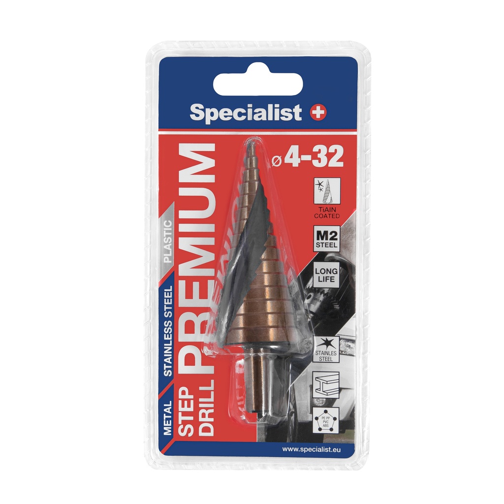 SPECIALIST+ žingsninis grąžtas PREMIUM, ⌀4-32