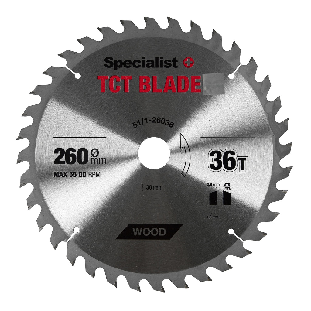 SPECIALIST+ pjovimo diskas, 260x36Tx30 mm