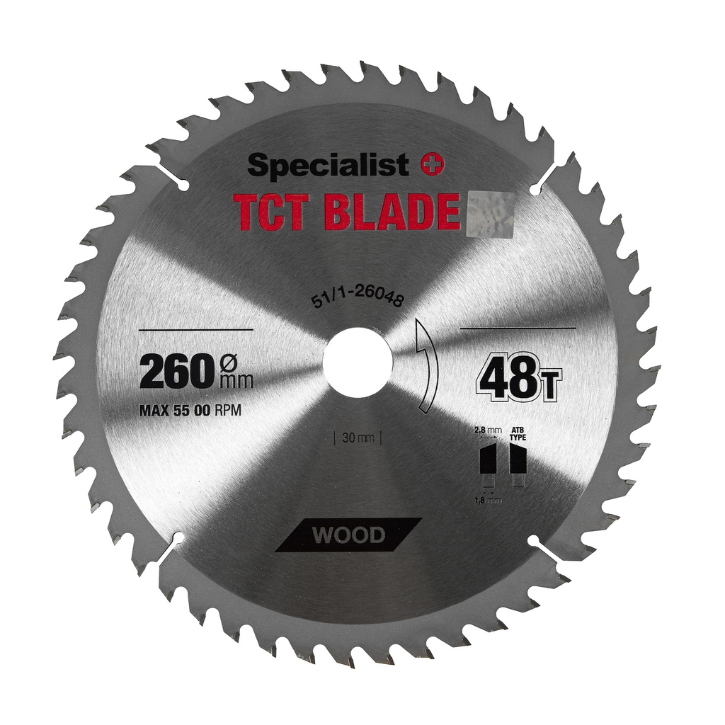 SPECIALIST+ pjovimo diskas, 260x48Tx30 mm