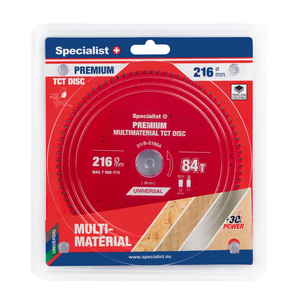Cutting disc 216x84Tx30mm, Multimaterial PREMIUM, SPECIALIST+ 