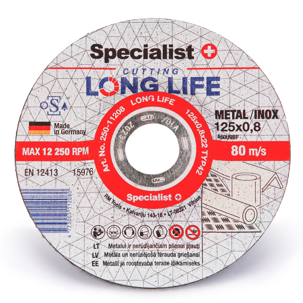 Metal cutting disc long life 125x0,8x22