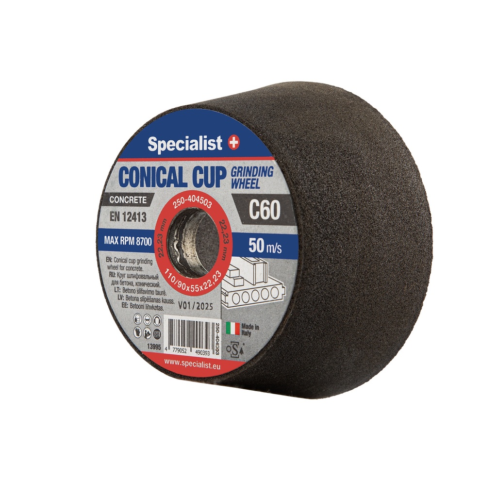Conical cup grinding wheels 110/90X55X22,23 2C60PB