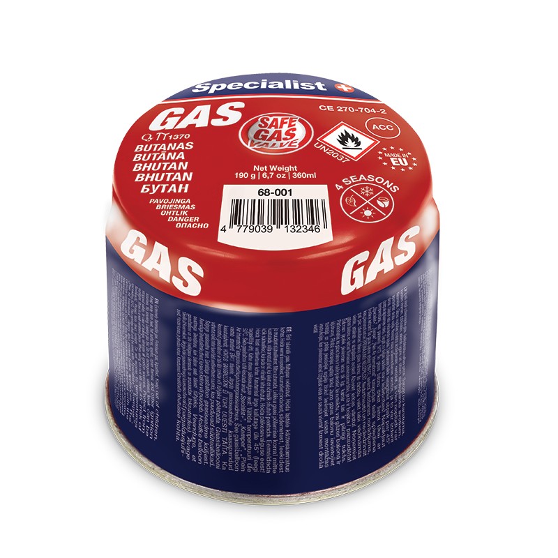 [68-001] SPECIALIST+ butane gas cartridge, 190 g
