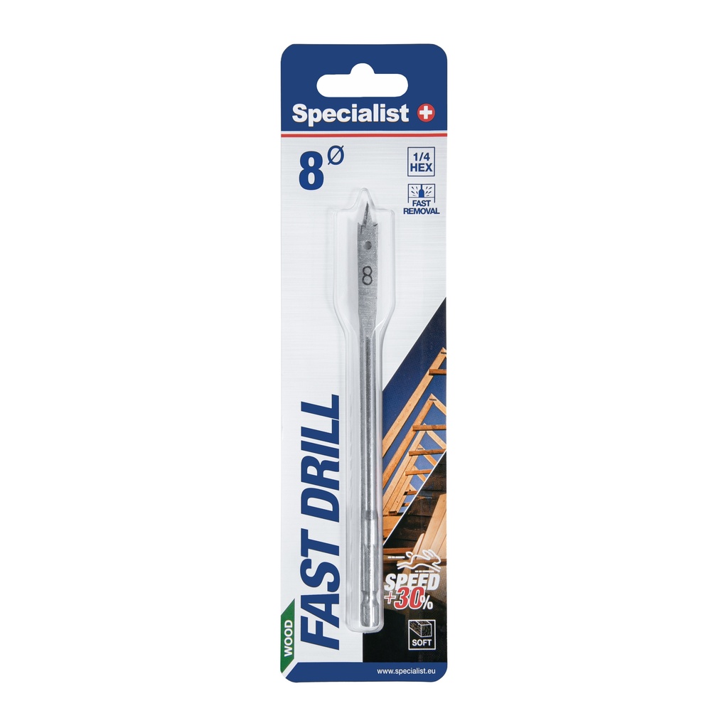 [69/1-080] SPECIALIST+ flat drill bit, 8 mm