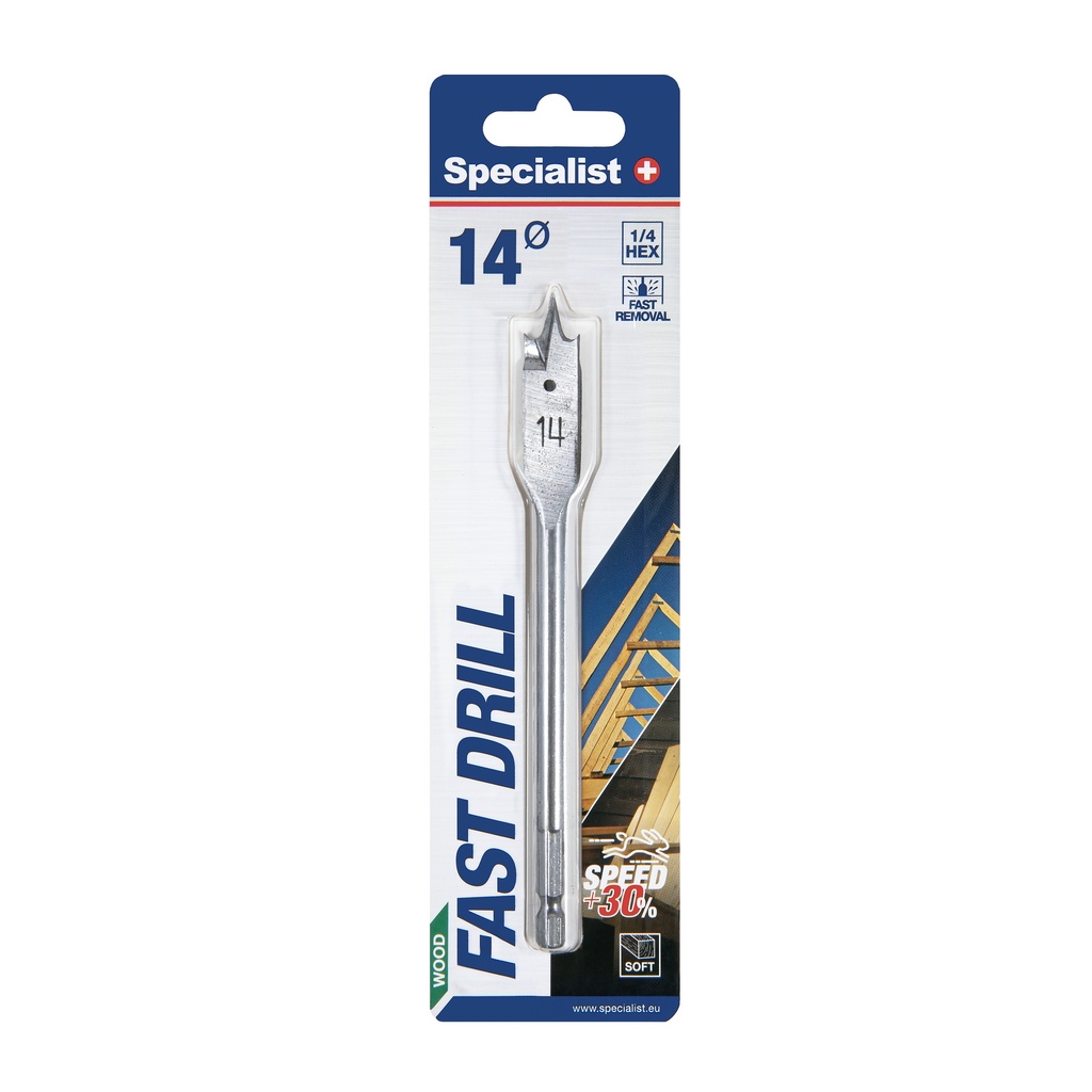 [69/1-140] SPECIALIST+ flat drill bit, 14 mm