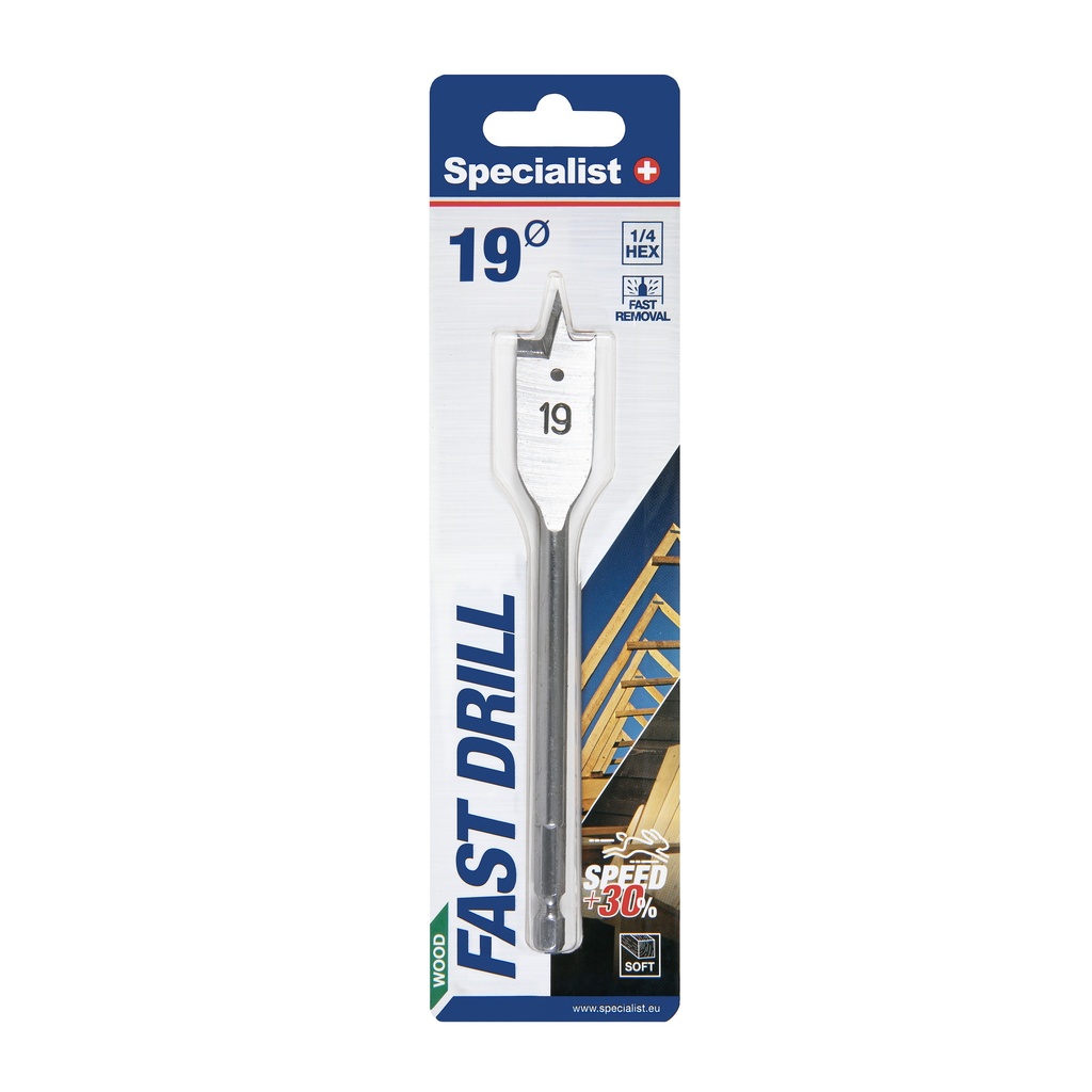 [69/1-190] SPECIALIST+ flat drill bit, 19 mm