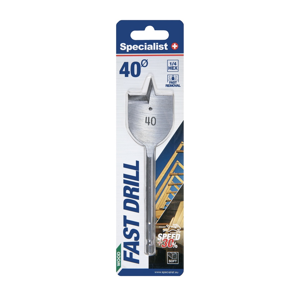 [69/1-400] SPECIALIST+ flat drill bit, 40 mm