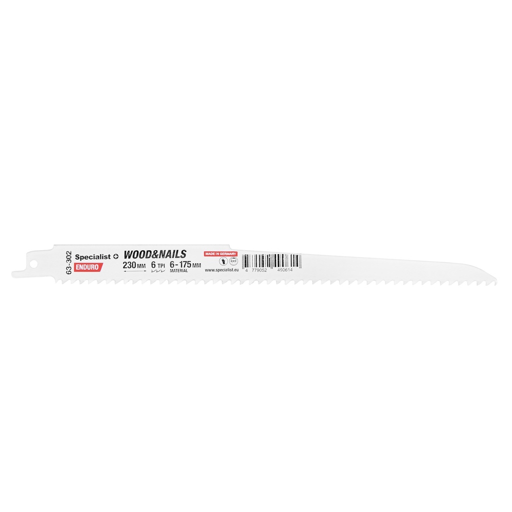 [63-302] SPECIALIST+ metal reciprocating saw blade BI-METAL, 230 mm, 6 TPI