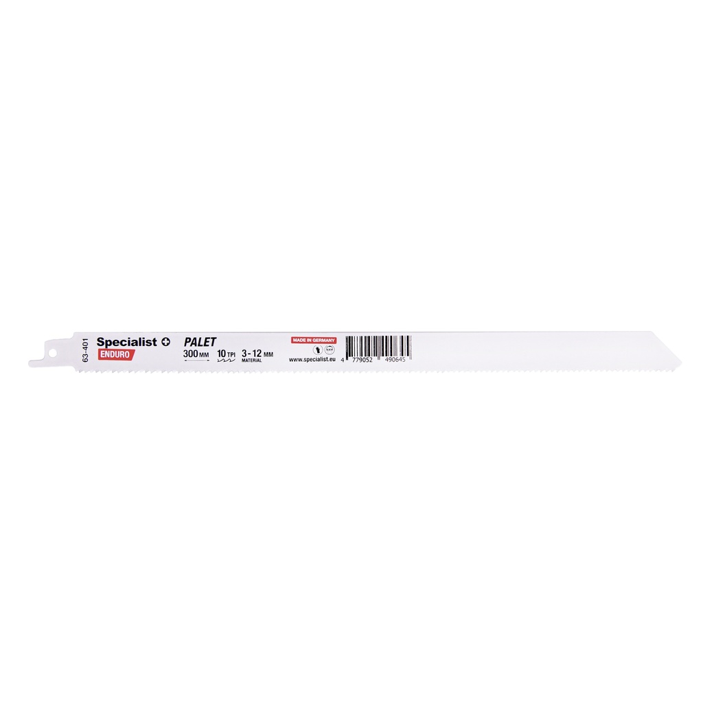 [63-401] SPECIALIST+ reciprocating saw blade for pallets BI-METAL, 300 mm, 10TPI