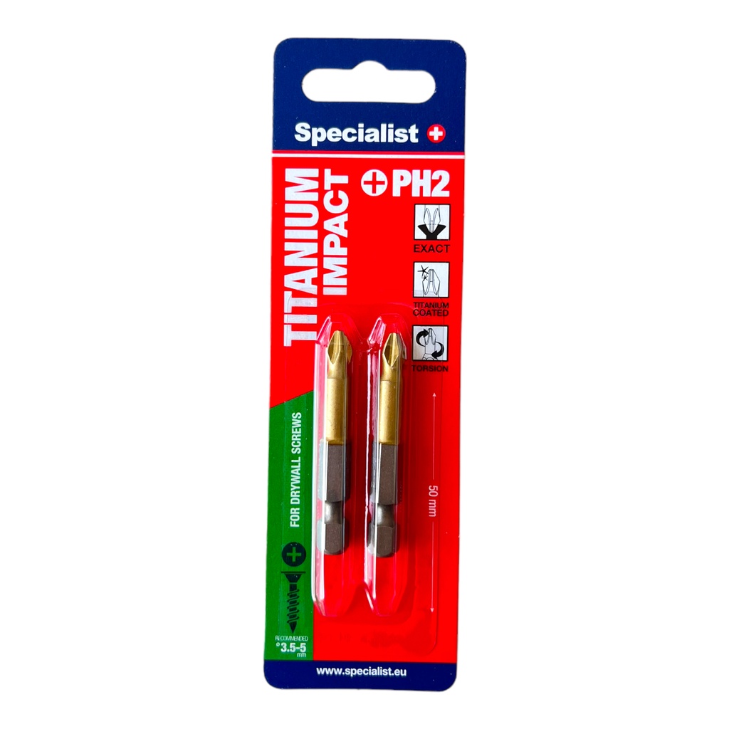 [24/2-143] SPECIALIST+ screwdriver bit TITAN PH2, 50 mm, 2 pcs