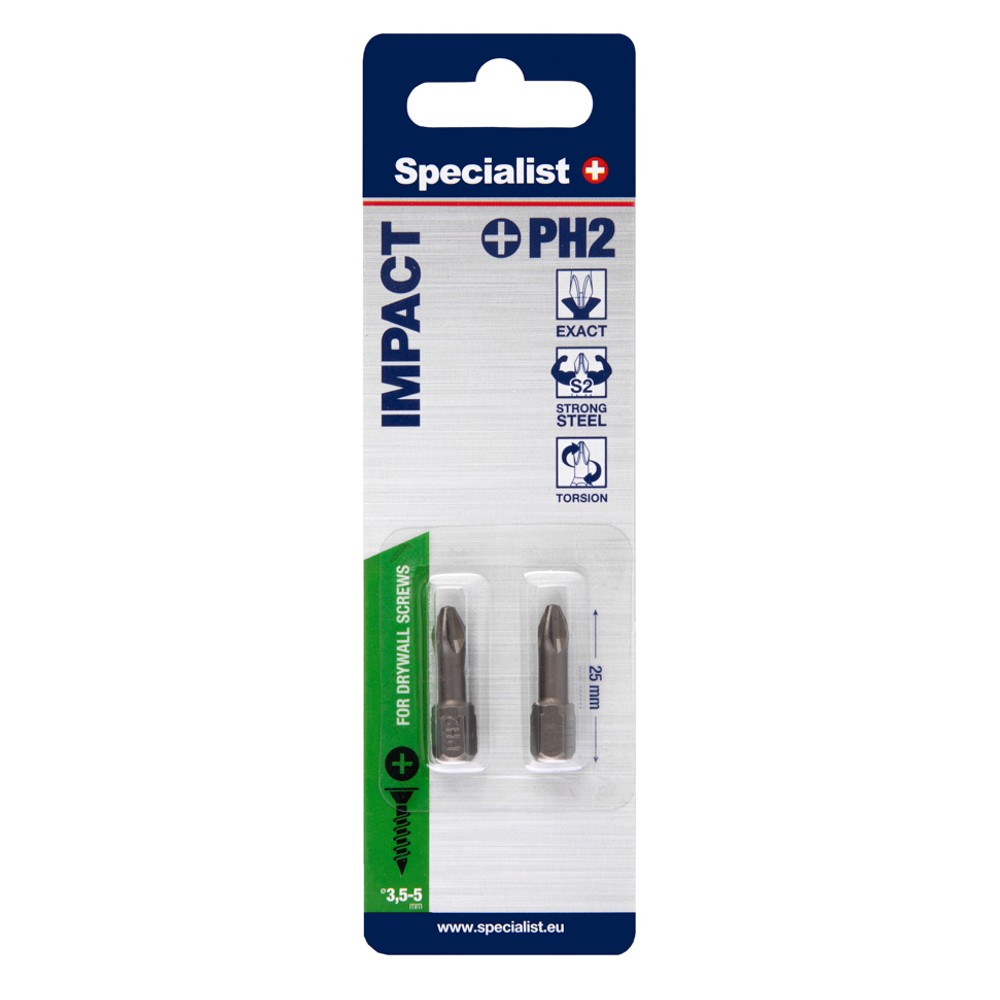 [24/2-052] SPECIALIST+ screwdriver bit, PH2, 2 pcs