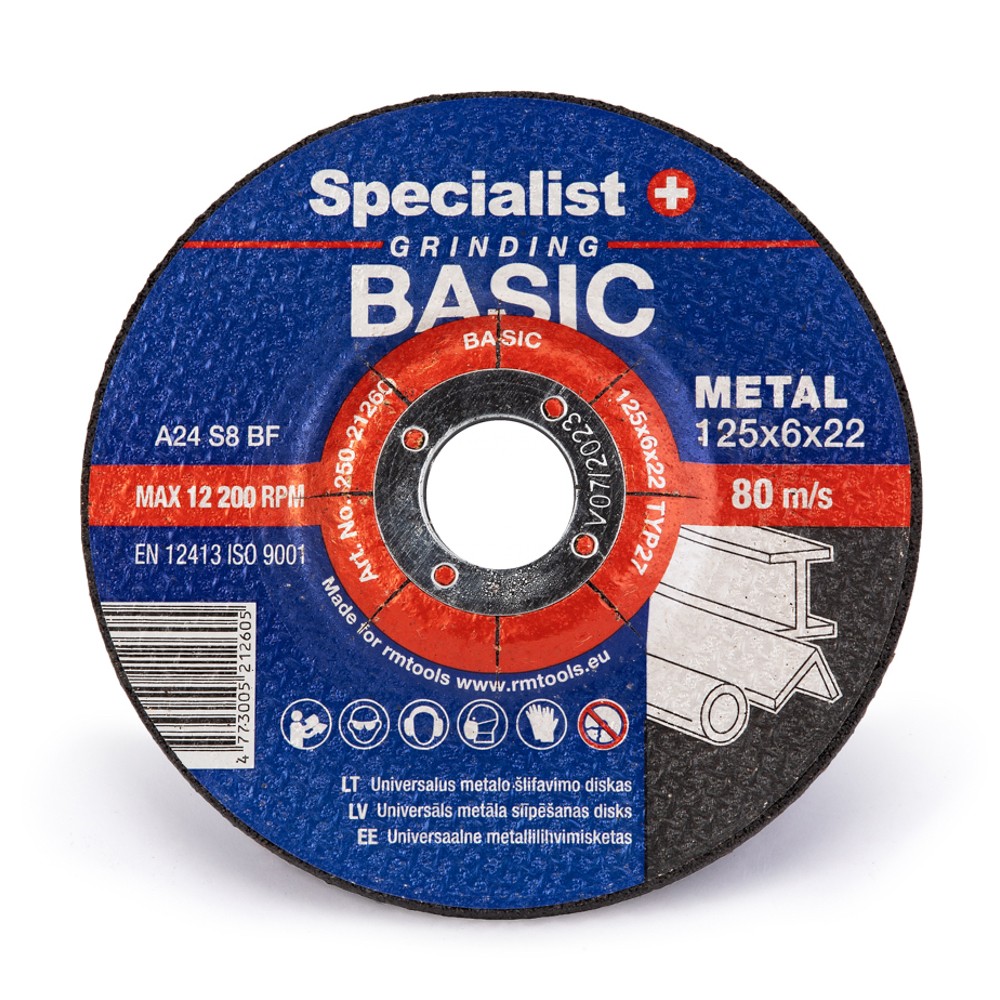 [250-21260] Specialist grinding disk 125x6x22